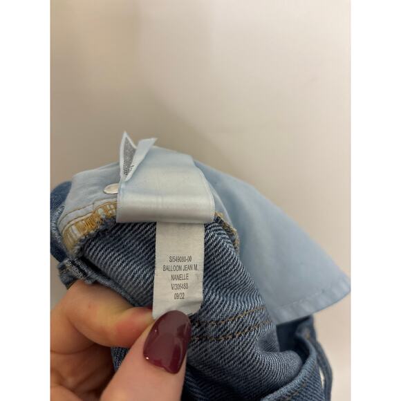 Old Navy Balloon Ankle Jeans Womens 6 Tall 6T Extra High Waisted Blue Cotton - Picture 5 of 5